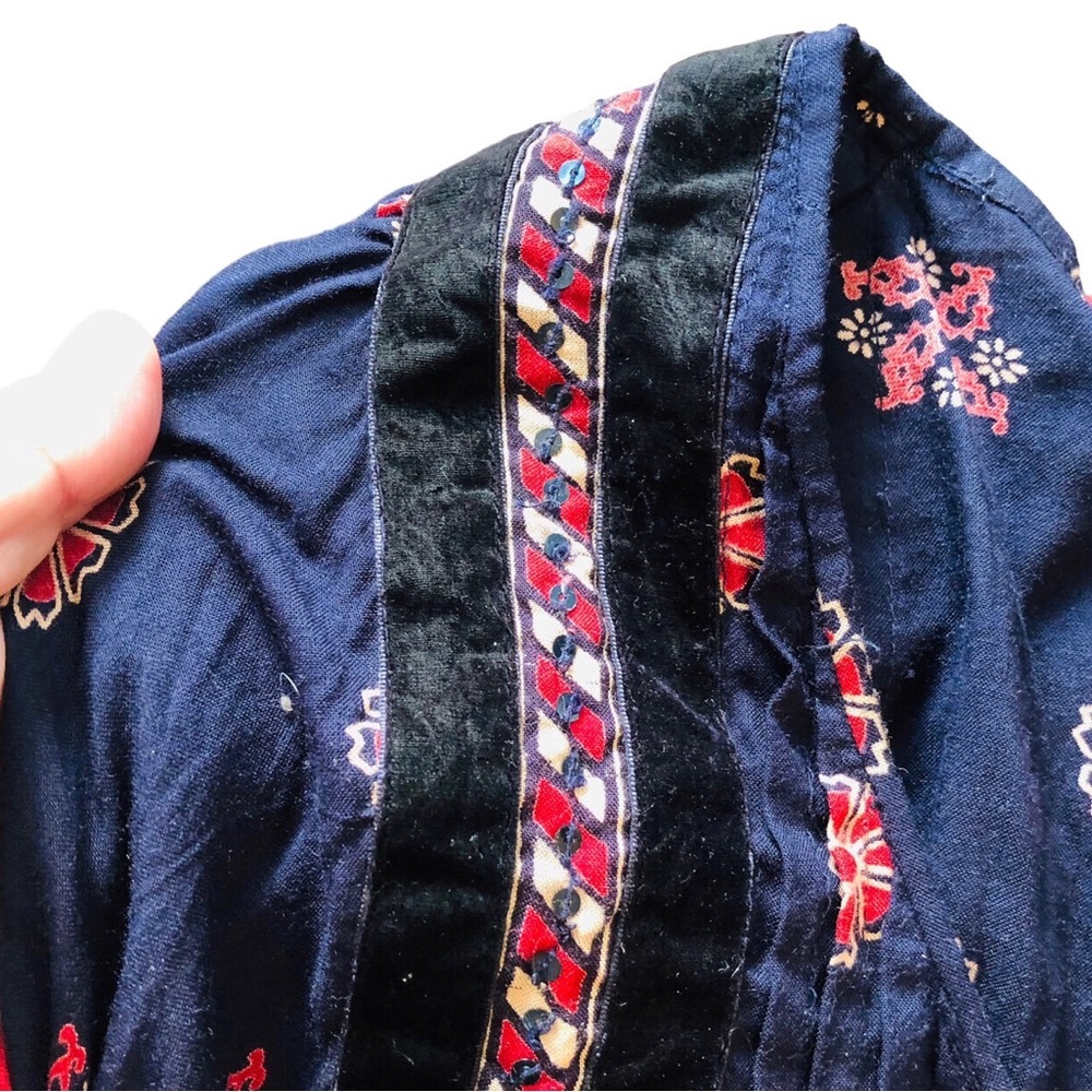 Zara Boho Navy Red Dress - Picture 7 of 10